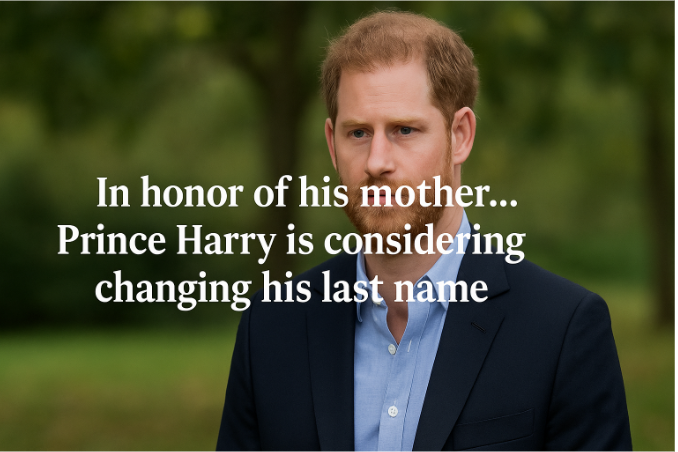 In Honor of His Mother... Prince Harry Is Considering Changing His Last Name